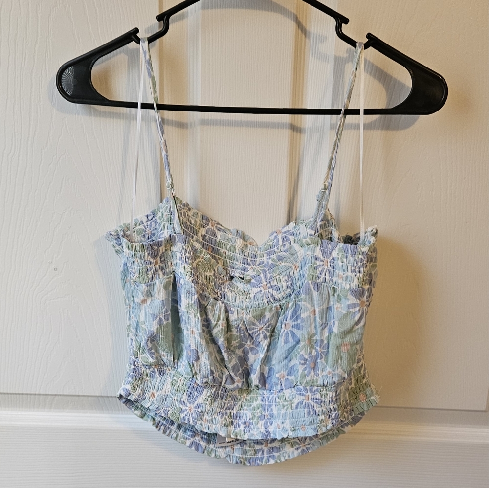 Hippie Rose Printed Smocked Tank Top Juniors Size L - Picture 4 of 8